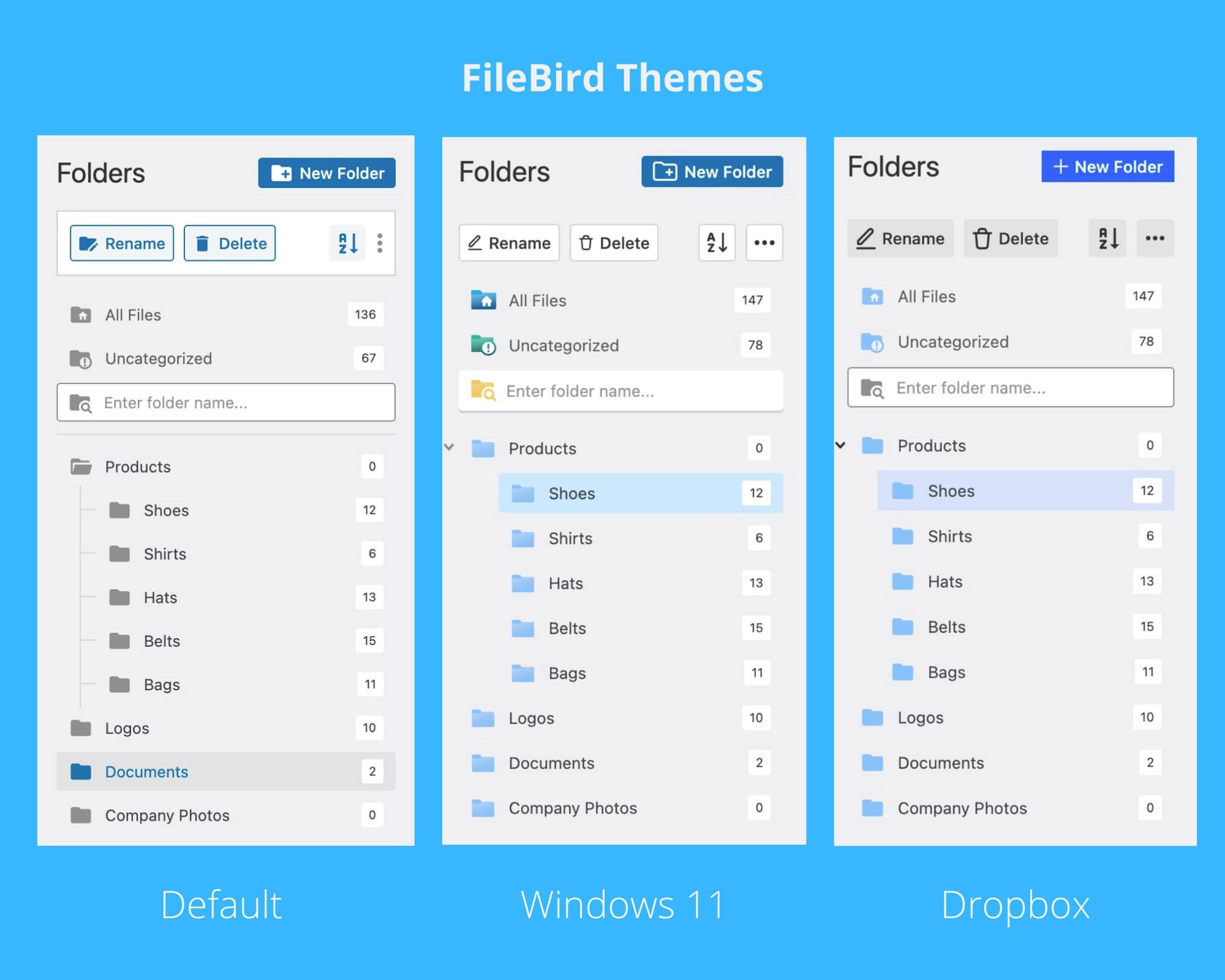 Filebird WordPress Media Library Theme