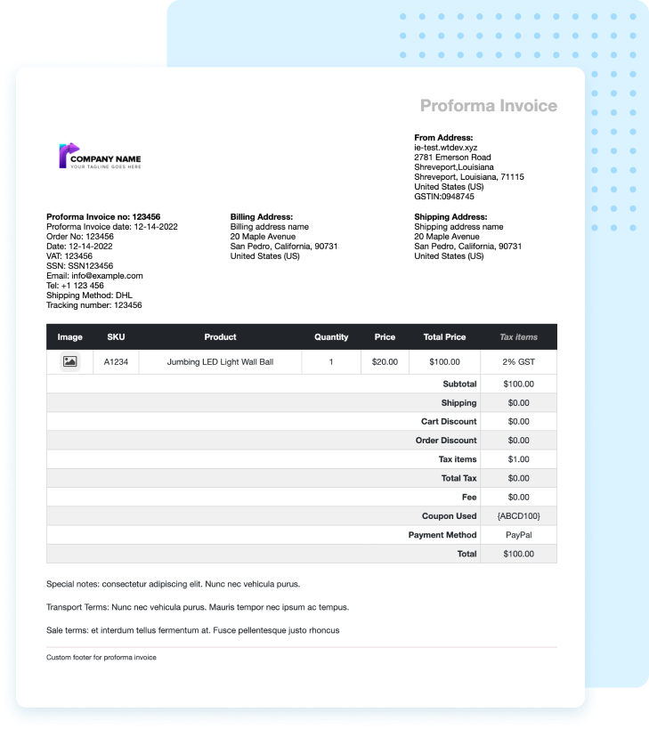 WooCommerce Proforma Invoices Plugin