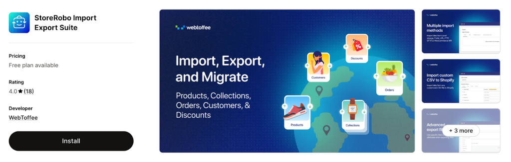 1. StoreRobo Import Export App