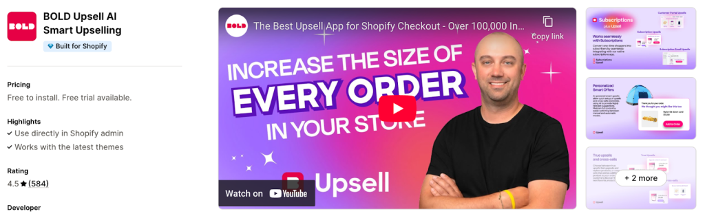 14. BOLD Upsell AI Smart Upselling