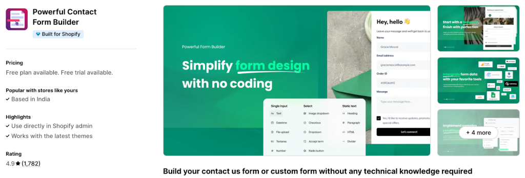 3. Powerful Contact Form Builder