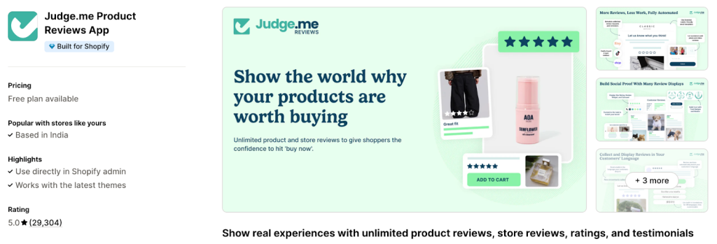 8. Judge.me Product Reviews App